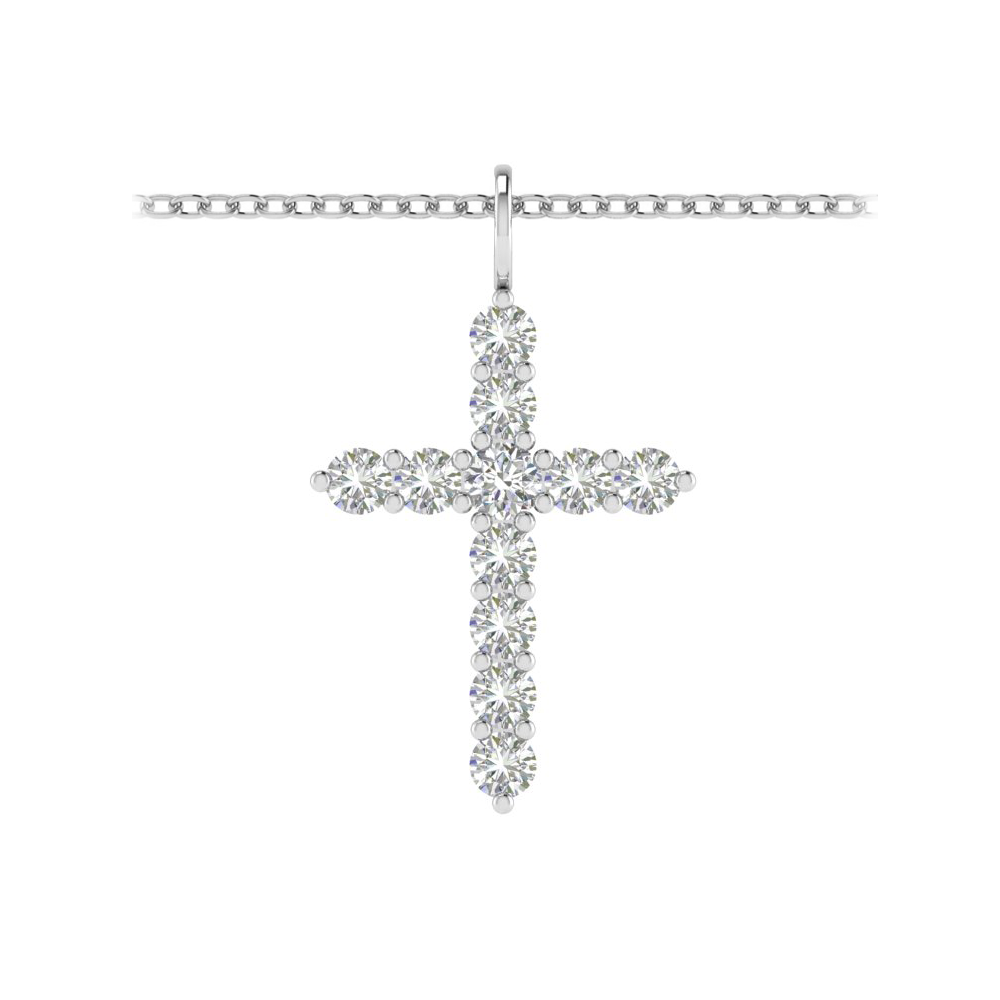 2 Ctw Diamond Cross Pendant Necklace
